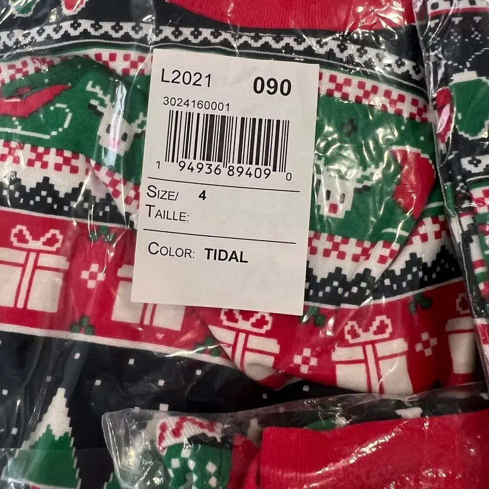 **NWT Children's Place Unisex Glow Christmas Fair Isle Cotton Pajamas - SIZE 4